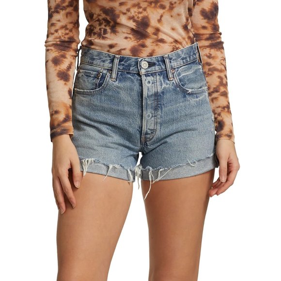 NEW Moussy Vintage Women's Size 28 (4-6) Upland Distressed Denim Shorts, NWT - Picture 2 of 7